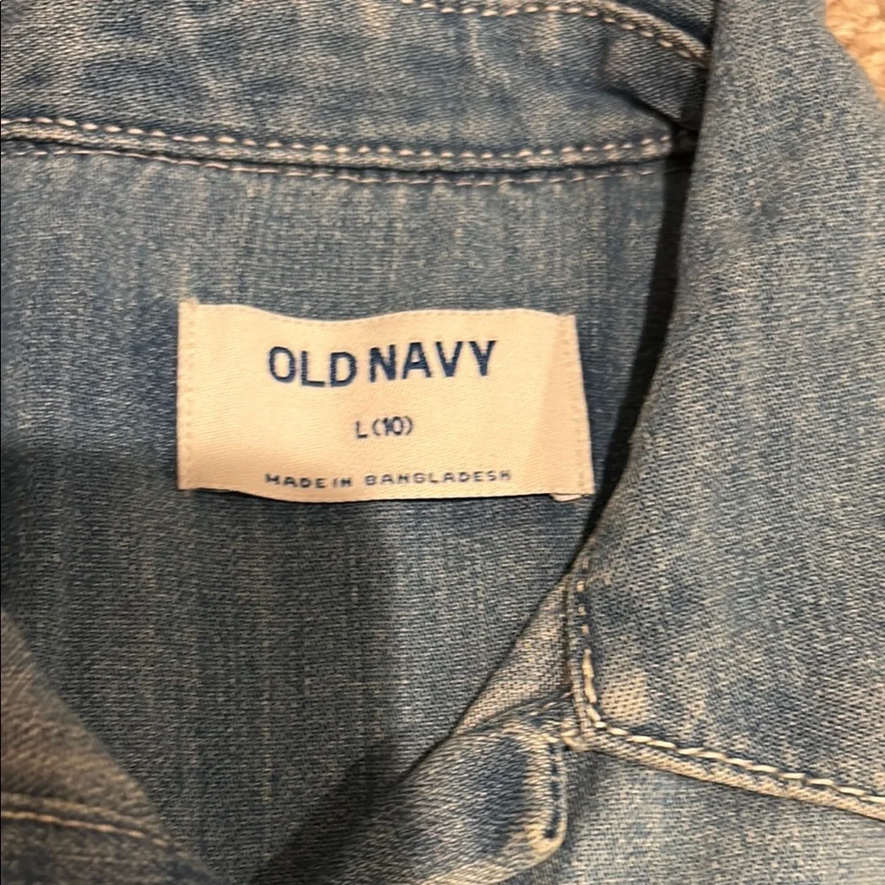 Old Navy Light Blue Denim Shirt Dress
